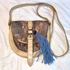 Henri Bendel Leather Crossbody Purse Snakeskin